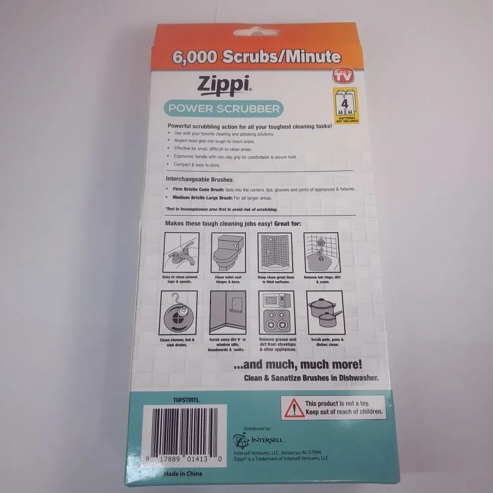 NEW Zippi Power Scrubber Cordless Cleaning Brush spinning cleaning tool powered